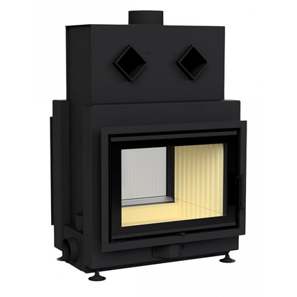 Сталева тунельна камінна топка для заміського будинку Gavryliv & Sons 60x42 О + шамот 4 см (6 кВт), фото 1