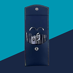 Набір для манікюру і педикюру універсальний набір в чохлі пінцет, пилочка, ножиці 7 шт, колір синій