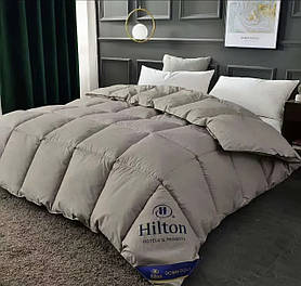 Ковдра двоспальна сіра Hilton 200×230 см. Готельна для дому та готелів 2 кг, силіконовий наповнювач