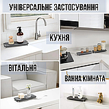 Підставка універсальна для раковини у ванну кімнату, кухню, вітальню, кам'яна з діатоміту темно-сіра, фото 3