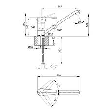 Змішувач для кухні Lidz Nicole 002 (k35) LDNIC002CRM21878 Chrome, фото 2