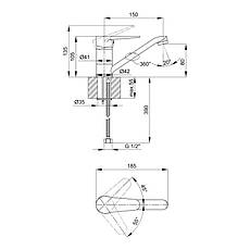 Змішувач для кухні Lidz Nicole 002M (k35) LDNIC002MCRM21879 Chrome, фото 2