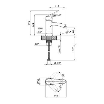 Змішувач для раковини Lidz Nicole 001F (k35) LDNIC001FCRM21880 Chrome, фото 2
