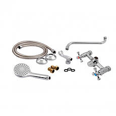 Змішувач для ванни Lidz Lamb 1401 з поворотним виливом двохвентильний (з душовим гарнітуром) LDLAM1401CRM22017, фото 5