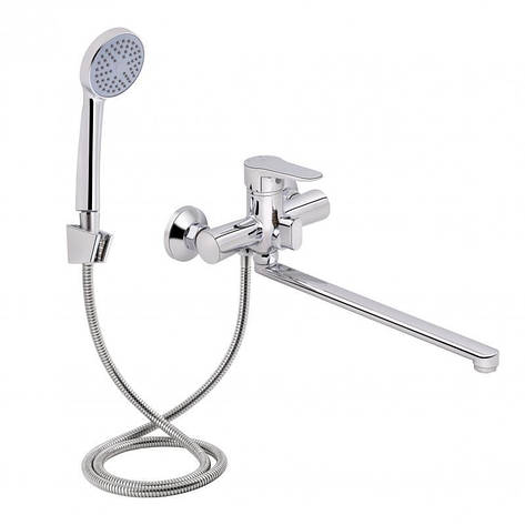 Змішувач для ванни Lidz Nicole 005 з поворотним виливом (з душовим гарнітуром) (k35) LDNIC005CRM22140 Chrome, фото 1