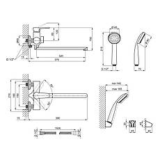 Змішувач для ванни Lidz Nicole 005 з поворотним виливом (з душовим гарнітуром) (k35) LDNIC005CRM22140 Chrome, фото 2