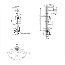 Душова система універсальна Qtap Plava на три споживача (з виливом) з полицею QT1005CRM Chrome, фото 2