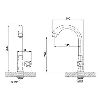 Кран на одну воду для кухні Brinex BW 269, фото 2