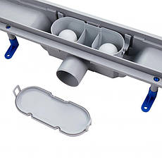 Трап Qtap Dry FB304-700 лінійний з сухим закривом та нержавіючою решіткою 700х73, фото 5