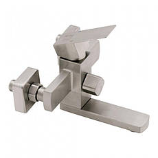 Змішувач для ванни Lidz Kubis 006 з поворотним виливом (з душовим гарнітуром) (k35) LDKUB006NKS28536 Nickel, фото 3