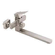 Змішувач для ванни Lidz Kubis 005 з поворотним виливом (з душовим гарнітуром) (k35) LDKUB005NKS28537 Nickel, фото 3