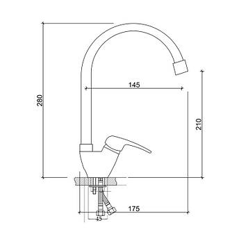 Змішувач для кухні Brinex 36W 007, фото 2