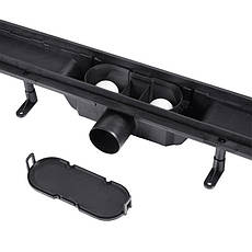 Трап Qtap Dry FF304-600MBLA лінійний з сухим закривом та нержавіючою решіткою 600х73, фото 5