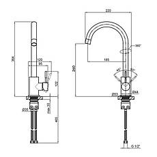 Змішувач для кухні Lidz Aria 015F (k35) LDARI015FBLA34948 Black, фото 2