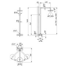 Душова система для кабані Lidz Aria 1010 на одного споживача (k35) LDARI1010NKS34934 Nickel, фото 2