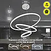 Керована світлодіодна LED люстра Esllse LATTE 75W 3R ON/OFF підвісна біла "три кола" Ø60×110cм WHITE 220V IP20, фото 2