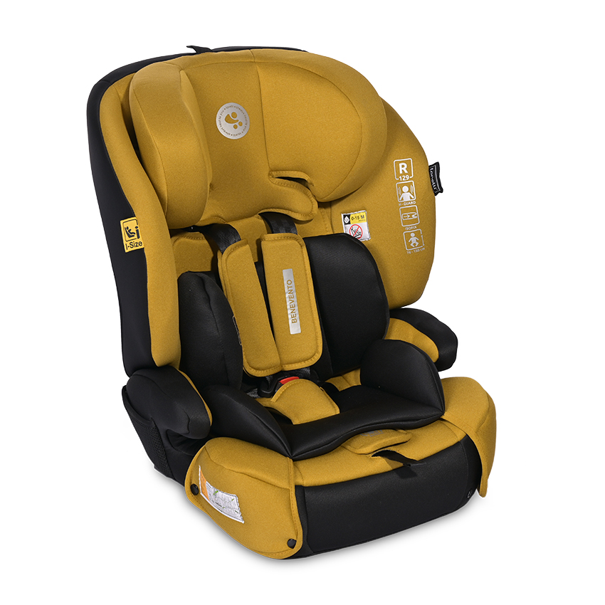 Автокрісло якісне для дитини Benevento Isofix від 15 місяців до 12 років (9-36 кг) Grey Lorelli Жовтий, фото 1