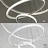 Керована світлодіодна LED люстра Esllse LATTE 75W 3R ON/OFF підвісна біла "три кола" Ø60×110cм WHITE 220V IP20, фото 5