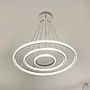 Керована світлодіодна LED люстра Esllse LATTE 75W 3R ON/OFF підвісна біла "три кола" Ø60×110cм WHITE 220V IP20, фото 6