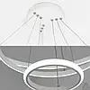 Керована світлодіодна LED люстра Esllse LATTE 75W 3R ON/OFF підвісна біла "три кола" Ø60×110cм WHITE 220V IP20, фото 7