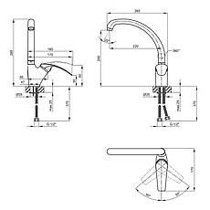 Змішувач для кухні Lidz Mars 007 (k35) LDMAR007CRM34856 Chrome, фото 2