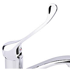 Змішувач для раковини локтьовий Lidz Watt 002M з поворотним виливом (k40) LDWAT002MCRM34861 Chrome, фото 3