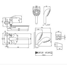 Змішувач для ванни Lidz 43 79 0051 з поворотним виливом (з душовим гарнітуром) (k40) LD43790051CRM35128 Chrome, фото 2