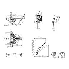 Змішувач для ванни Qtap Grand (з душовим гарнітуром) QTGRACRM006 Chrome, фото 2