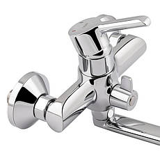 Змішувач для ванни Qtap Grand з поворотним виливом (з душовим гарнітуром) QTGRACRM005 Chrome, фото 4