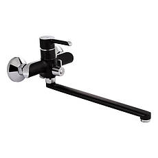 Змішувач для ванни Qtap Grand з поворотним виливом (з душовим гарнітуром) QTGRABCR005 Chrome/Black, фото 3