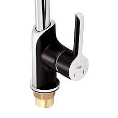 Змішувач для кухні Qtap Grand QTGRABCR007F Chrome/Black, фото 4