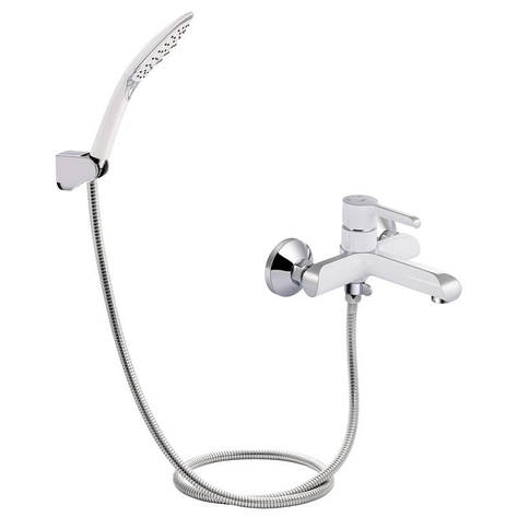 Змішувач для ванни Qtap Grand (з душовим гарнітуром) QTGRAWCR006 Chrome/White, фото 1