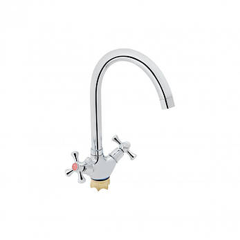 Змішувач для кухні Lidz Lamb 278F двохвентильний LDLAM278FCRM35071 Chrome, фото 1