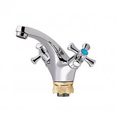 Змішувач для раковини Lidz Lamb 161F двохвентильний LDLAM161FCRM35446 Chrome, фото 3