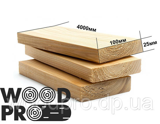 Дошка обрізна 25х100х4000мм, фото 1
