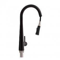 Змішувач для кухні Qtap Evicka з висувним виливом QTEVI9135103UB Black Matt, фото 3