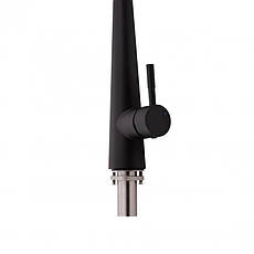 Змішувач для кухні Qtap Evicka з висувним виливом QTEVI9135103UB Black Matt, фото 4