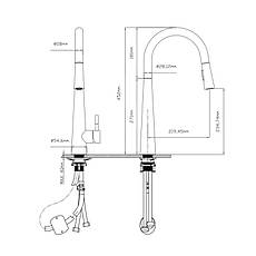 Змішувач для кухні Qtap Evicka з висувним виливом QTEVI9135103UC Chrome, фото 2