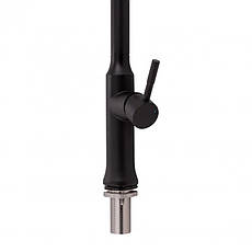 Змішувач для кухні Qtap Baruska з висувним виливом QTBAR9137103UB Black Matt, фото 5