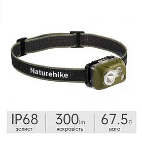 Водонепроникний налобний ліхтар Naturehike Outdoor Headlamp (CNK2300DQ016) на 300 люмен, 8 режимів, зелений
