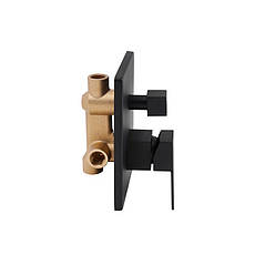 Душова система універсальна Qtap Aquarius прихованого монтажу на два споживача QTAQA64103NGB Black Matt, фото 4