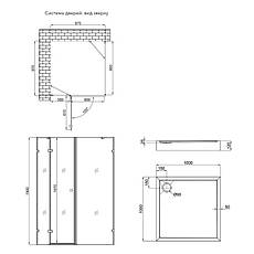 Набір Qtap душова кабіна Capricorn CRM1011SC6 Clear 2020x1000x1000 мм + піддон Tern 301112 100x100x12 см з, фото 2
