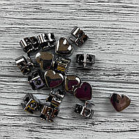 Фіксатор серце металевий темний нікель 16,7 мм