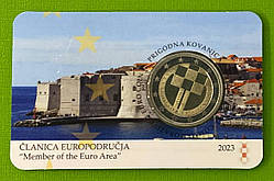 Монета Хорватії 2 євро 2023 р. Введення Євро - Блістер