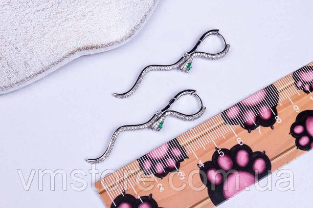 Серьги женские длинные в виде змеи