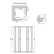 Душова кабіна Lidz Latwa SC80x80.SAT.LOW.GR, скло тоноване 4 мм без піддона, фото 2