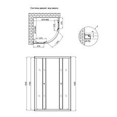 Душова кабіна Lidz Latwa SC90x90.SAT.LOW.GR, скло тоноване 4 мм без піддона, фото 2