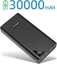 Портативний зарядний пристрій для телефона Power Bank ємністю 30000 мА·год, зовнішній резервний акумулятор висо, фото 4