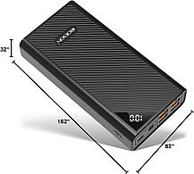 Портативний зарядний пристрій для телефона Power Bank ємністю 30000 мА·год, зовнішній резервний акумулятор висо, фото 5