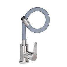 Змішувач для кухні Lidz Vida 015F3 з гнучким виливом (k35) LDVID015F3GRE43356 Grey, фото 3